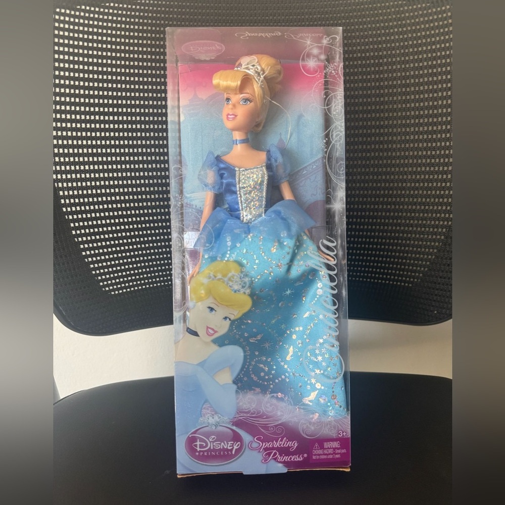 Disney Cinderella 2000s Vintage Deadstock Doll in Glittering Blue Gown